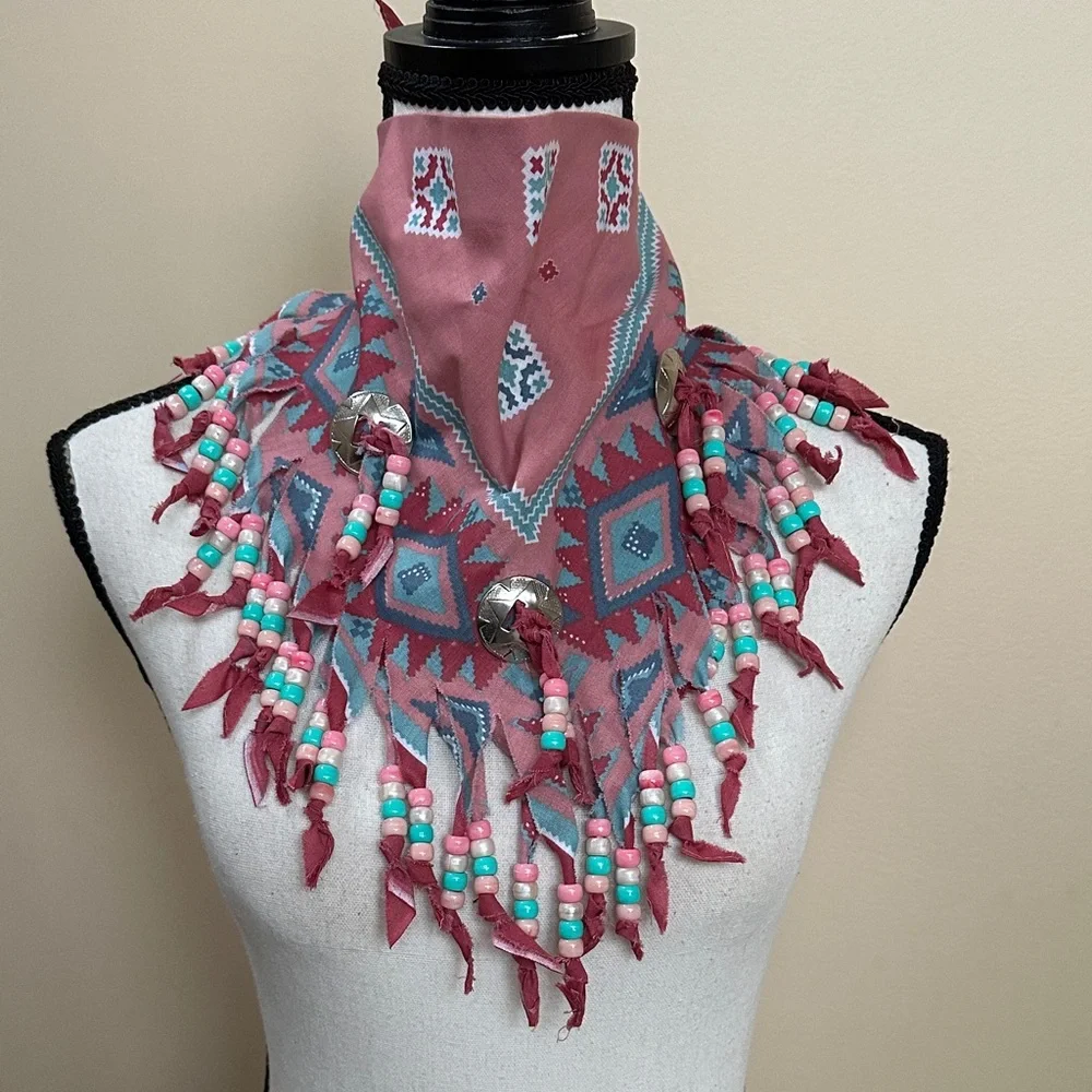 Southwestern Beaded Scarf - Picture 1 of 7